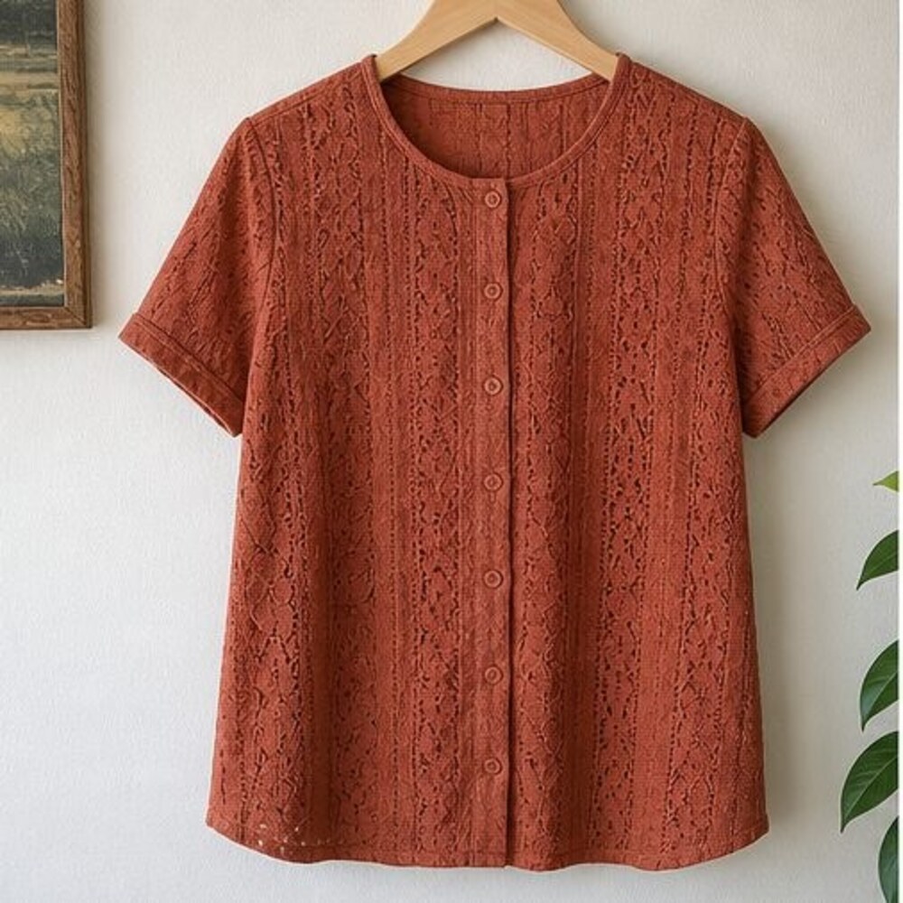 Rust Peplum Top